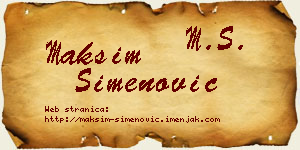 Maksim Simenović vizit kartica